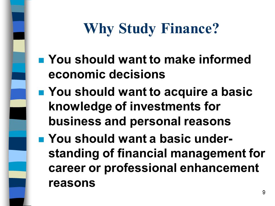 9 Why Study Finance.