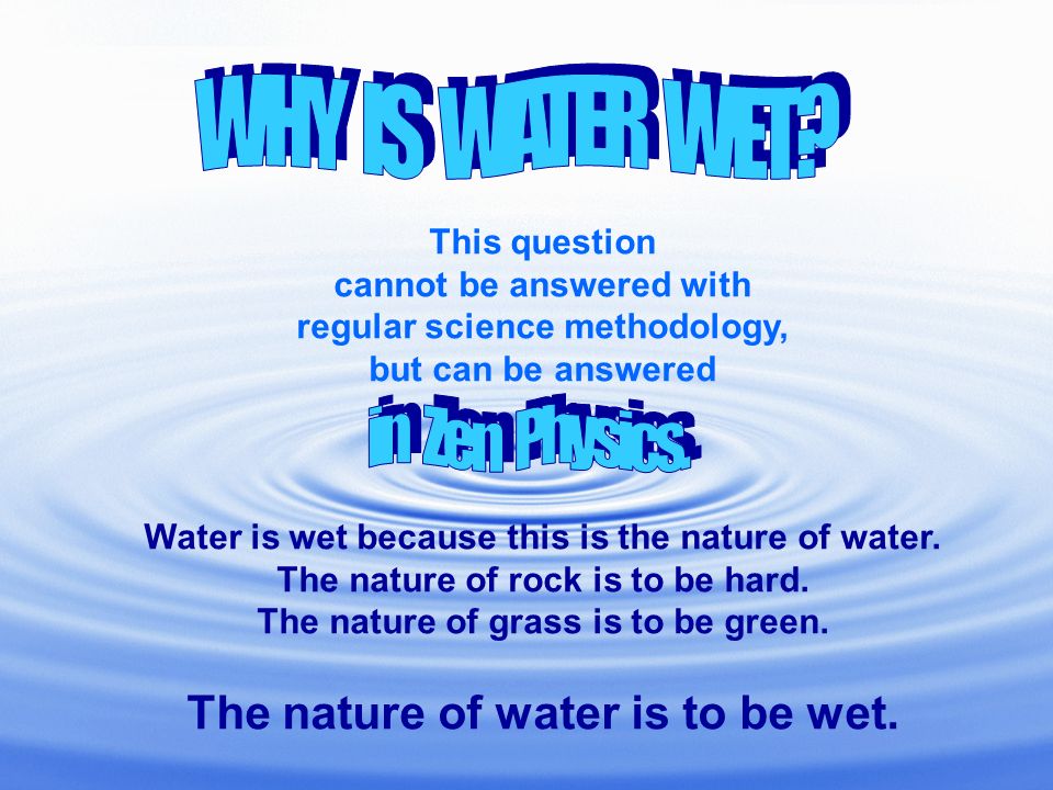 Image result for why is the water wet