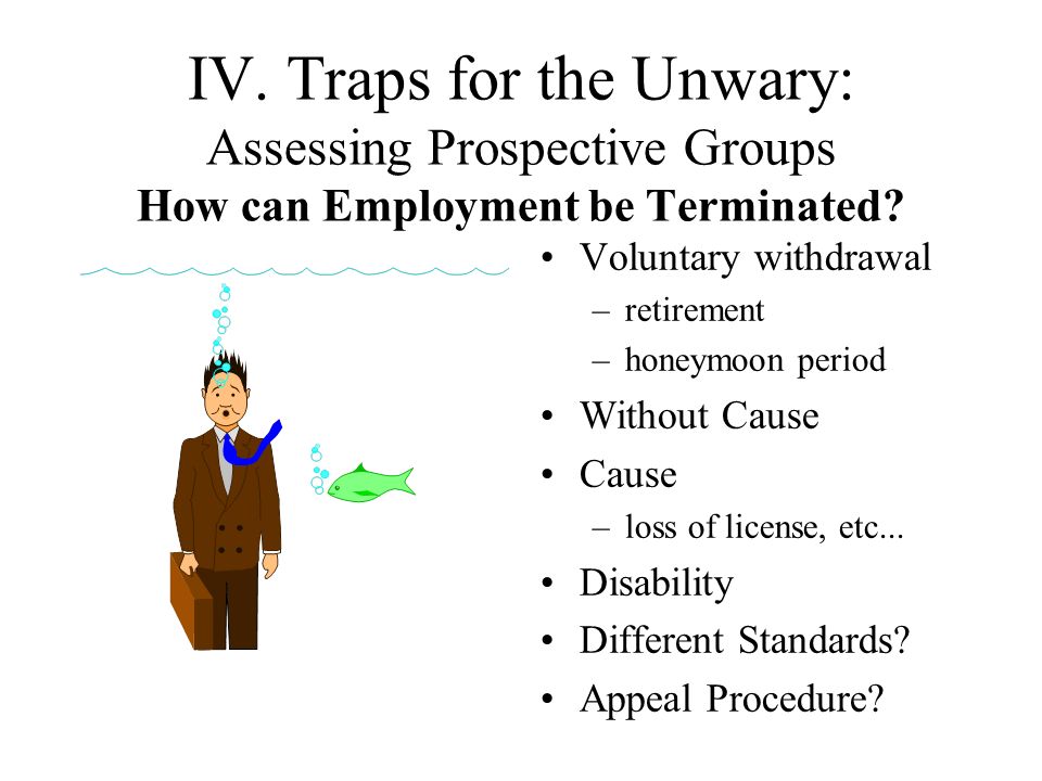 IV. Traps for the Unwary: Assessing Prospective Groups How can Employment be Terminated.