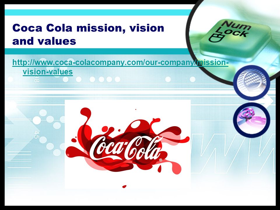 Coca Cola mission, vision and values   vision-values