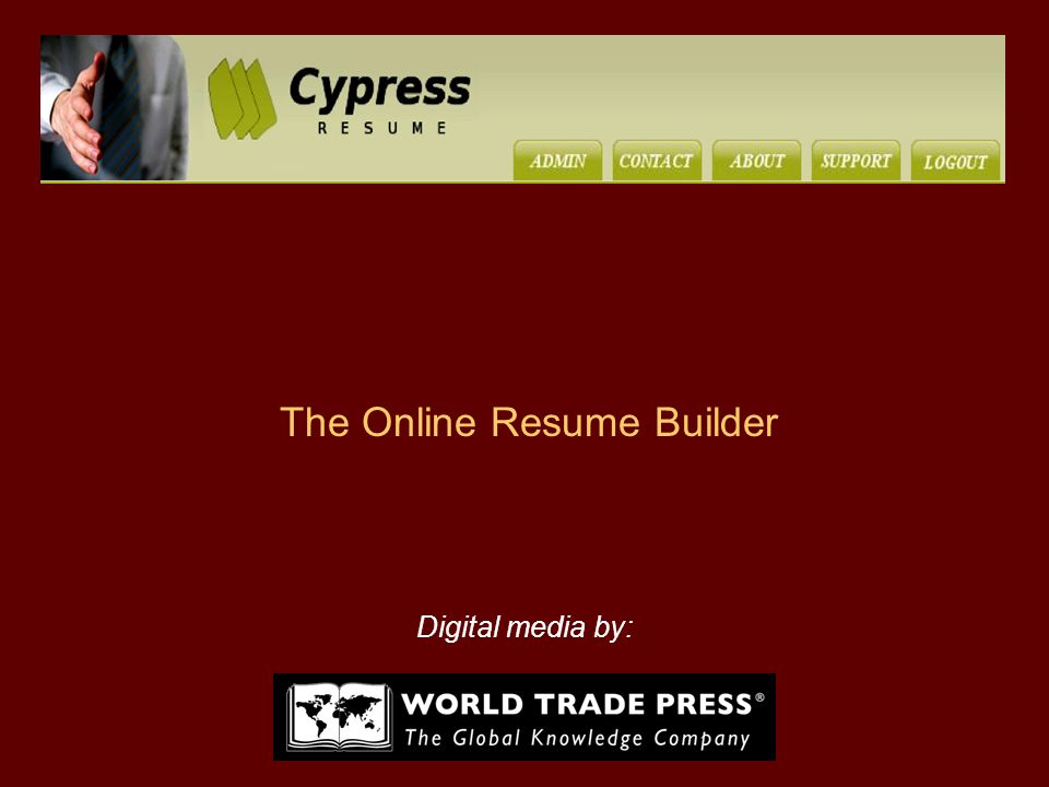 the online resume builder digital media by world trade press has