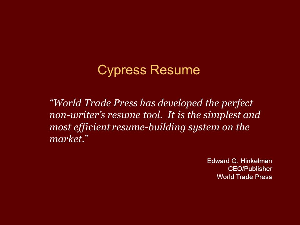 the online resume builder digital media by world trade press has