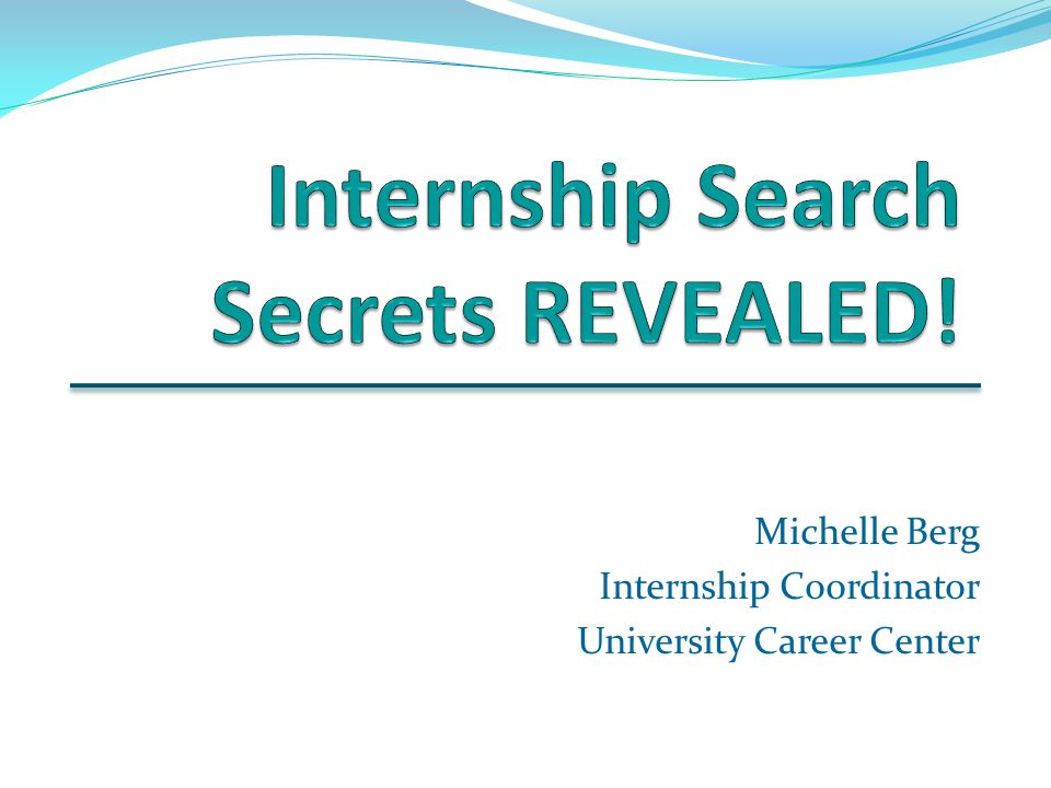 Michelle Berg Internship Coordinator University Career Center