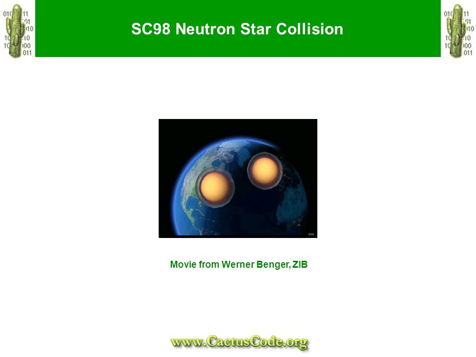 SC98 Neutron Star Collision Movie from Werner Benger, ZIB