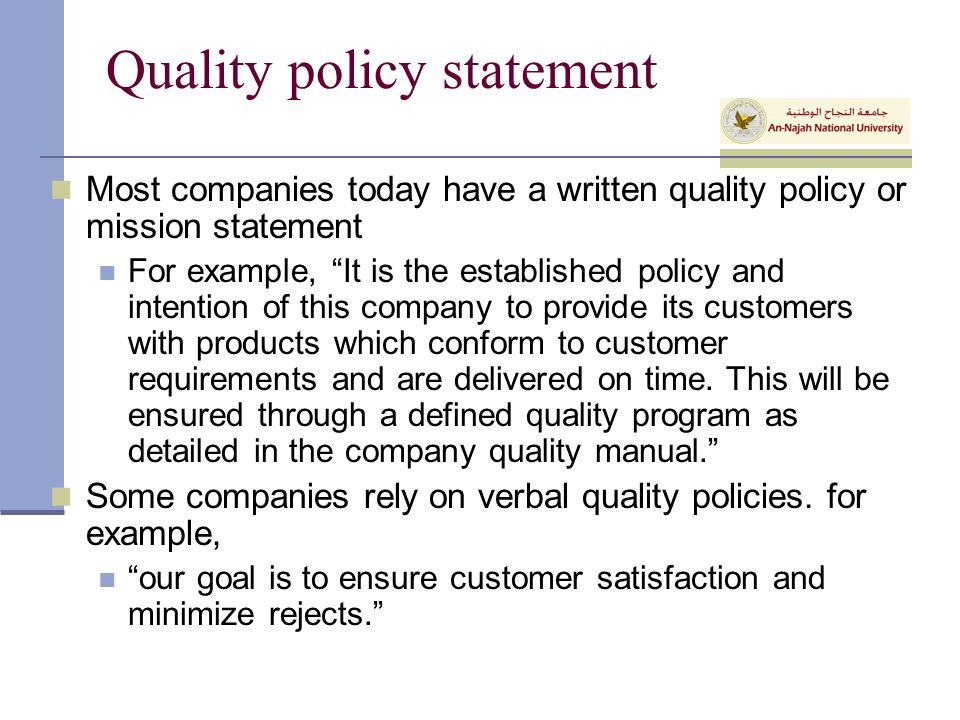 Ford quality policy statement #4