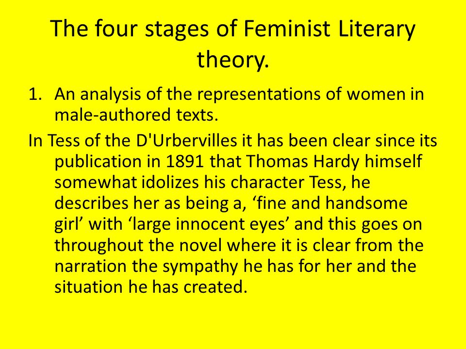 The four stages of Feminist Literary theory.