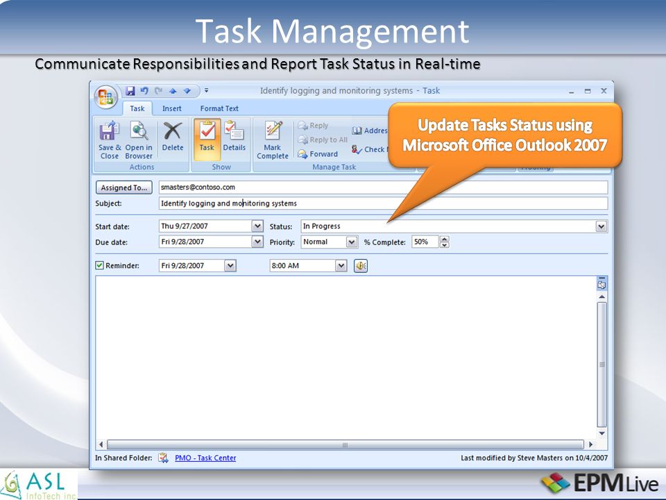 Communicate Responsibilities and Report Task Status in Real-time Task Management
