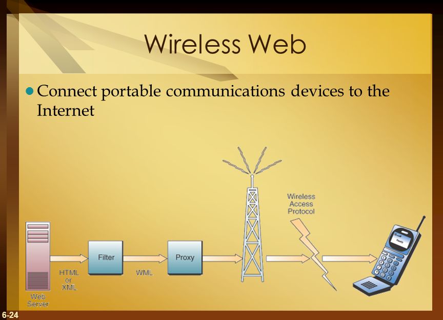 6-24 Wireless Web Connect portable communications devices to the Internet