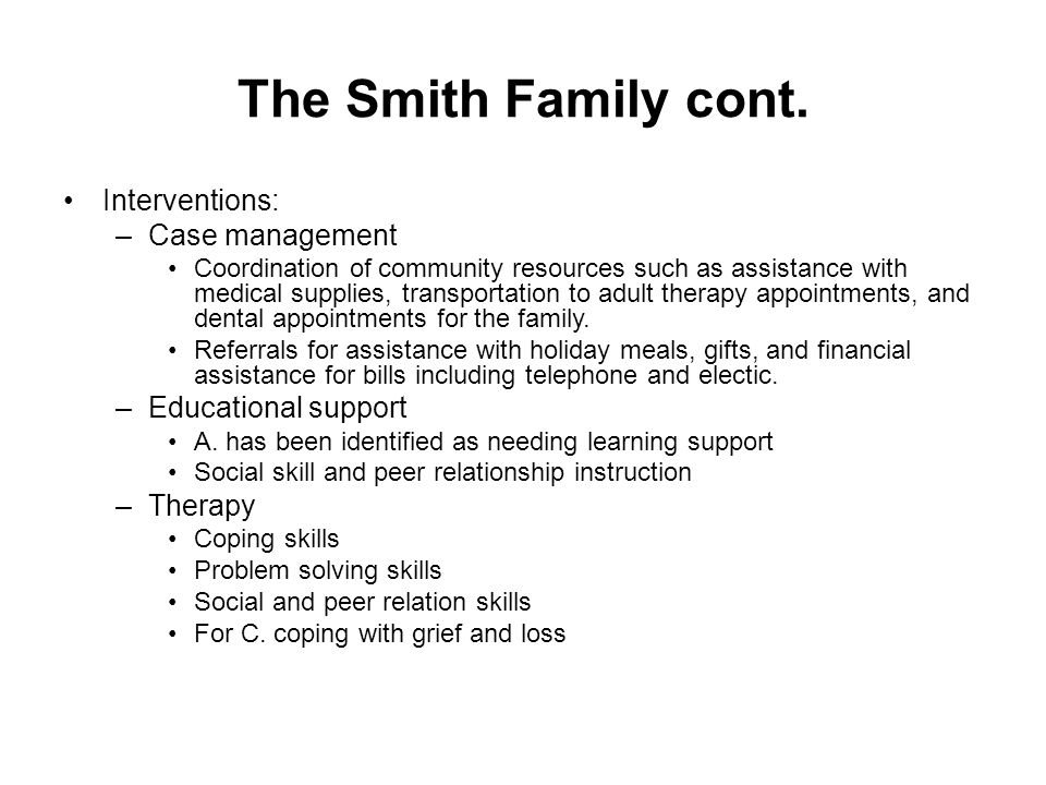 The Smith Family cont.