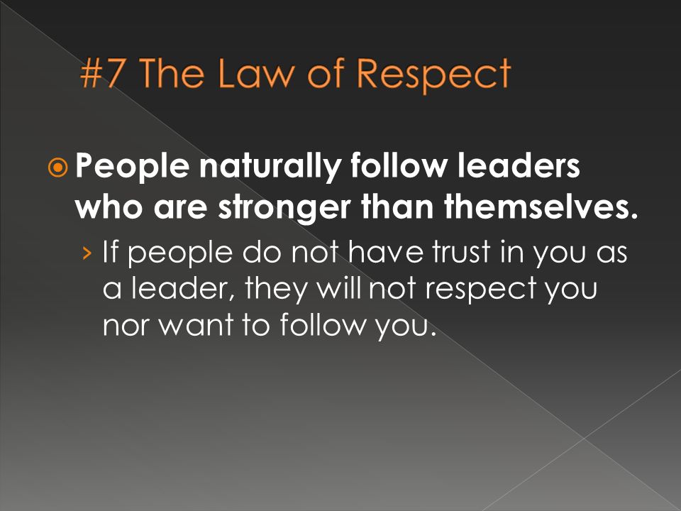  People naturally follow leaders who are stronger than themselves.