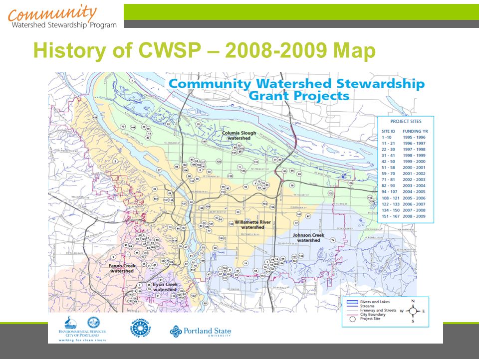 History of CWSP – Map