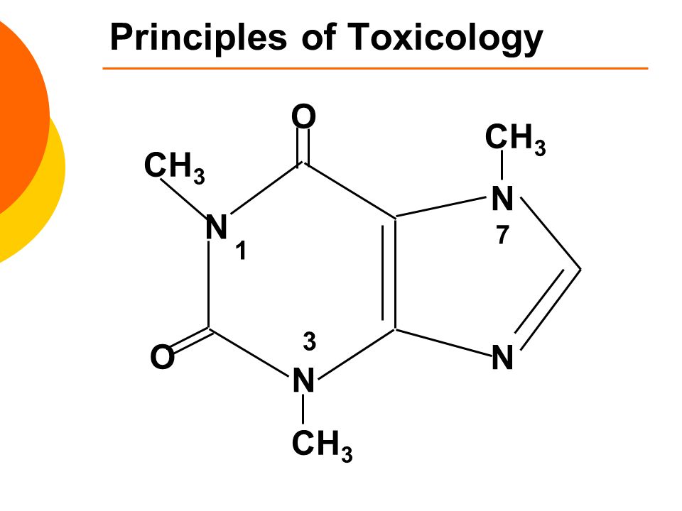 Principles of Toxicology N N N N CH 3 O O 1 3 7