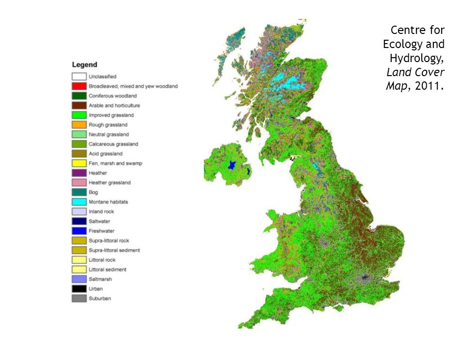 Centre for Ecology and Hydrology, Land Cover Map, 2011.