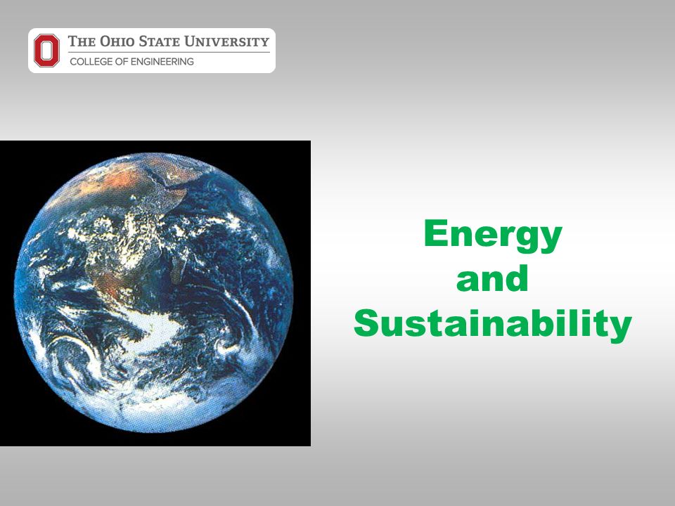 Energy and Sustainability