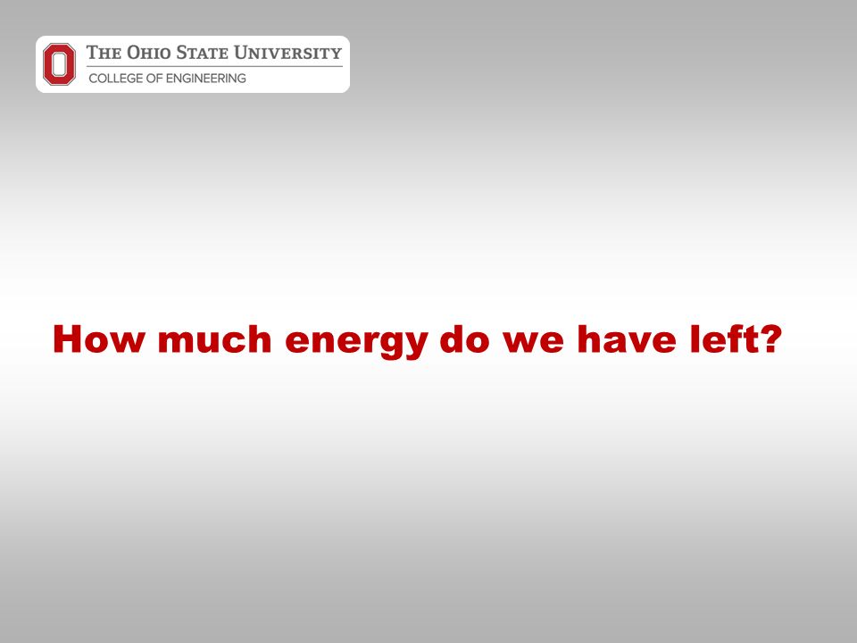 How much energy do we have left