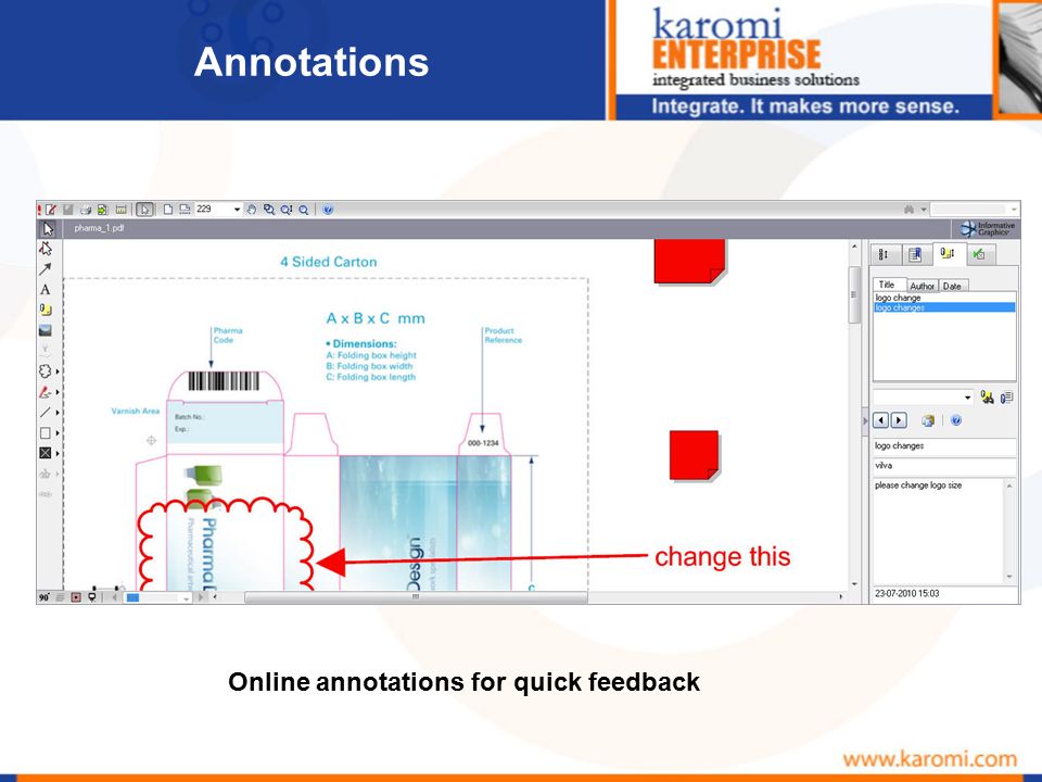 Annotations Online annotations for quick feedback