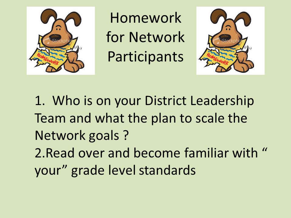 Homework for Network Participants 1.