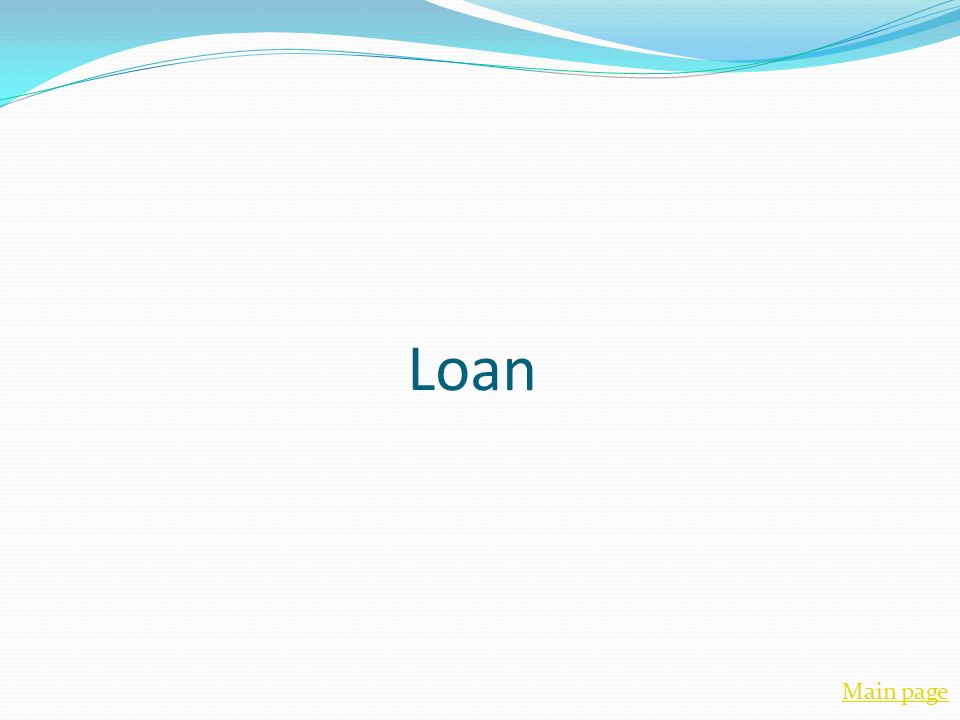 Loan Main page
