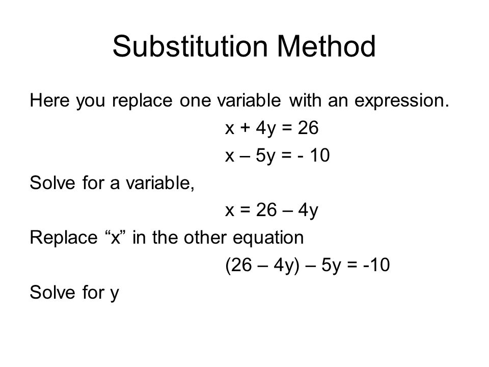 3 2 solving systems of equations algebraically substitution method