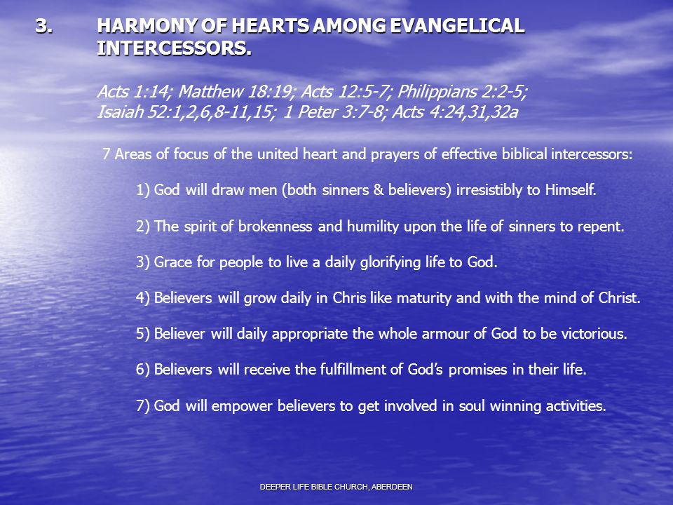 3.HARMONY OF HEARTS AMONG EVANGELICAL INTERCESSORS.