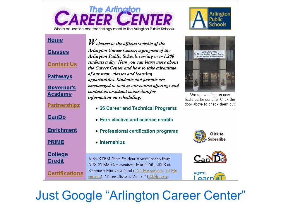 Just Google Arlington Career Center