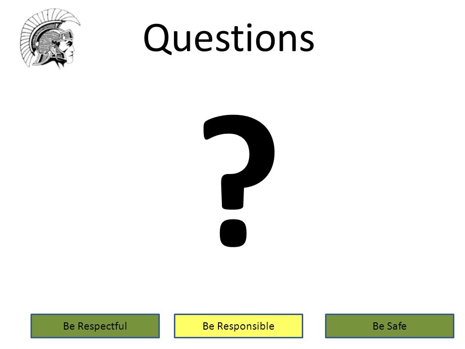 Questions Be RespectfulBe ResponsibleBe Safe