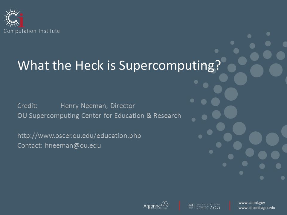 What the Heck is Supercomputing.