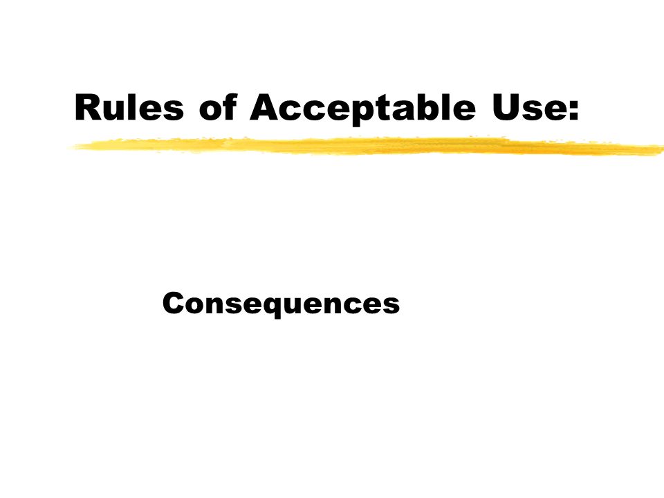 Rules of Acceptable Use: Consequences