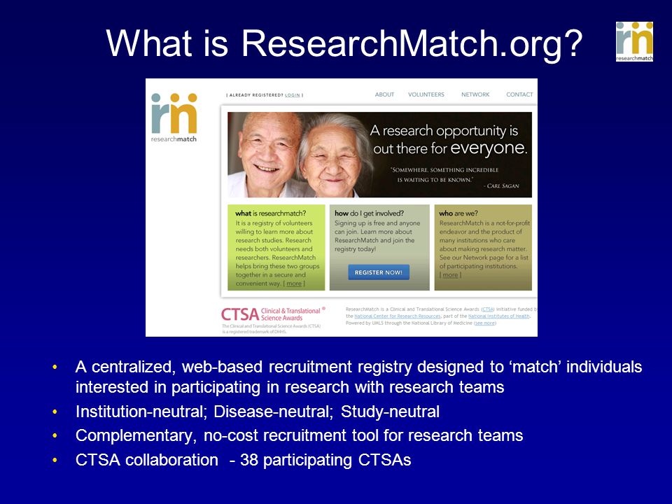 What is ResearchMatch.org.