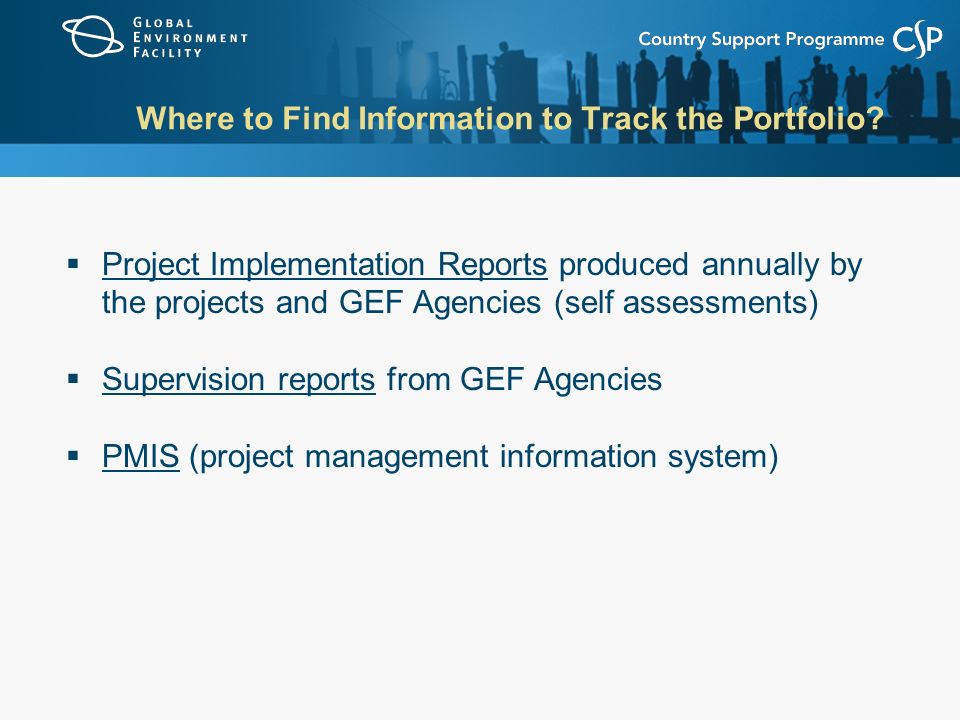Where to Find Information to Track the Portfolio.