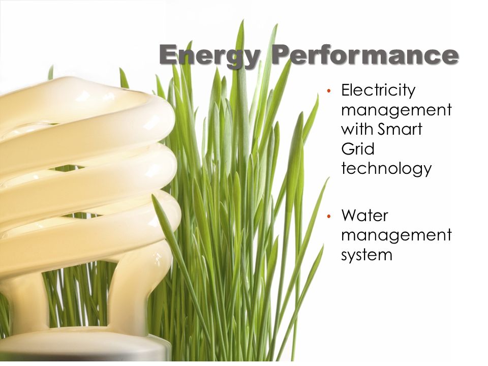 Energy Performance Electricity management with Smart Grid technology Water management system