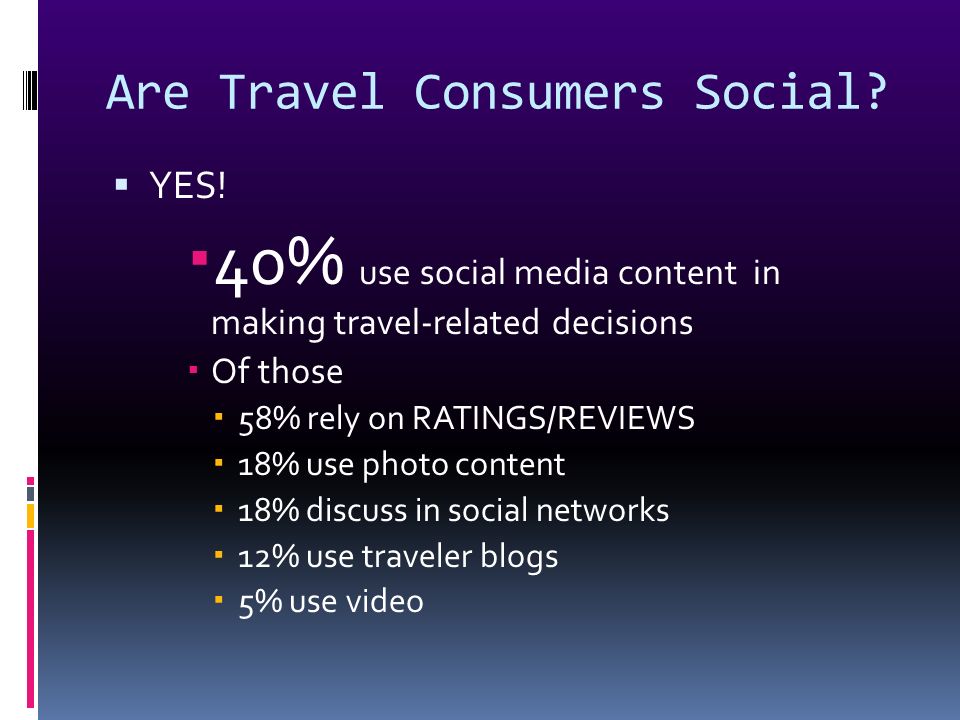 Are Travel Consumers Social.  YES.
