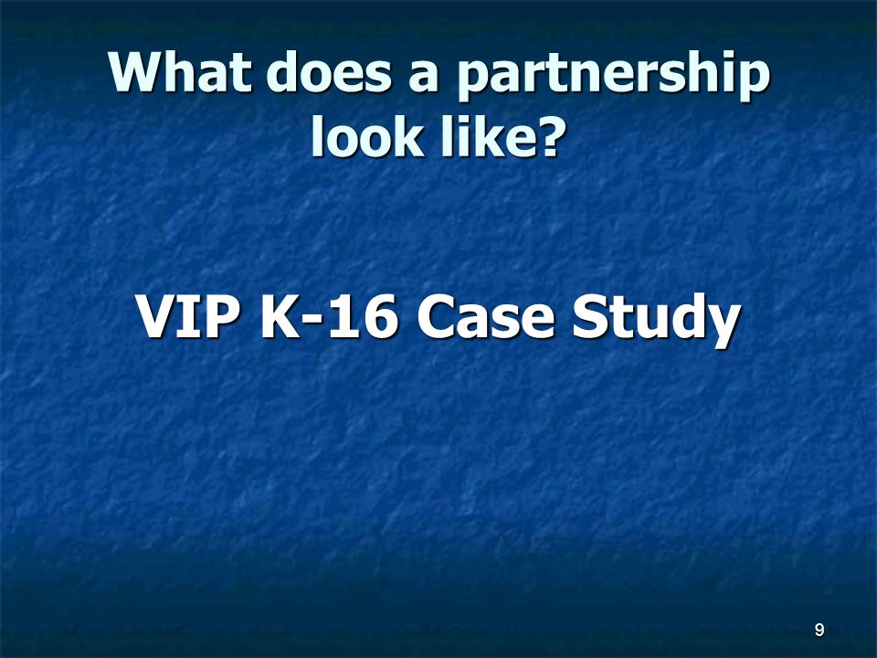 What does a partnership look like VIP K-16 Case Study 9
