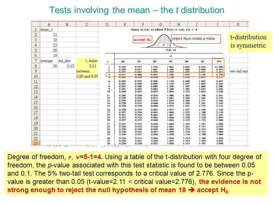 T Test Distribution Chart
