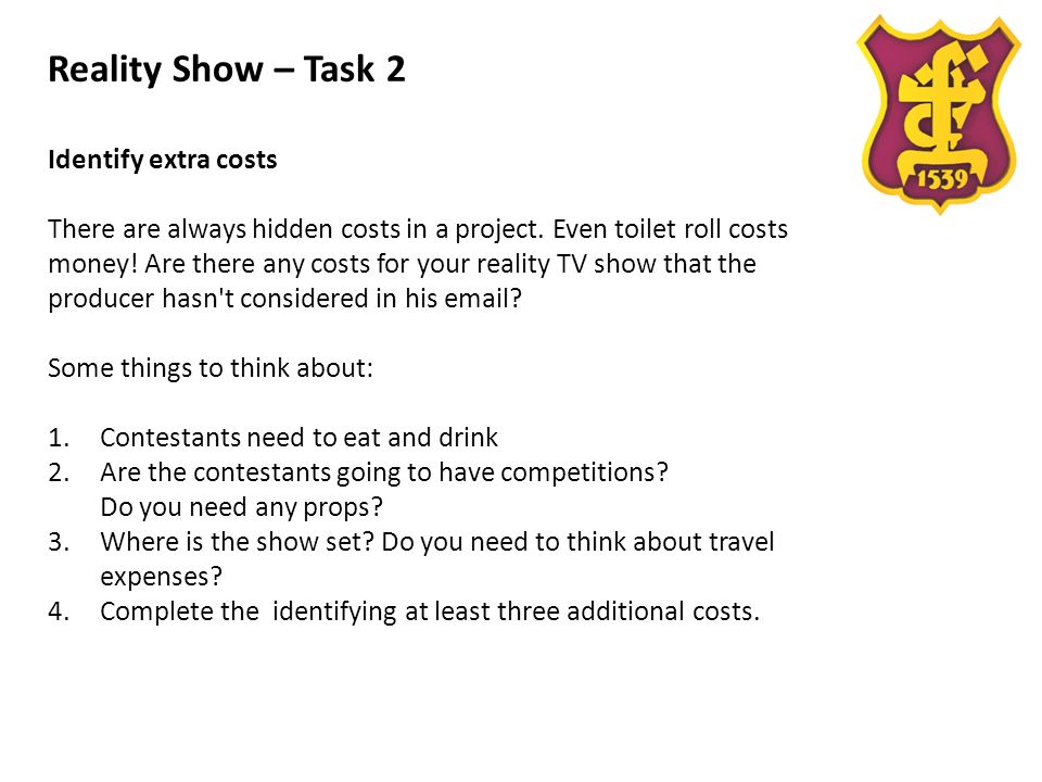 Reality Show. In this unit, you have been asked to help a TV production  company create a new exciting reality TV show! You are learning to:  Understand. - ppt download