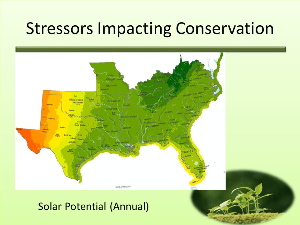 Solar Potential (Annual) Stressors Impacting Conservation