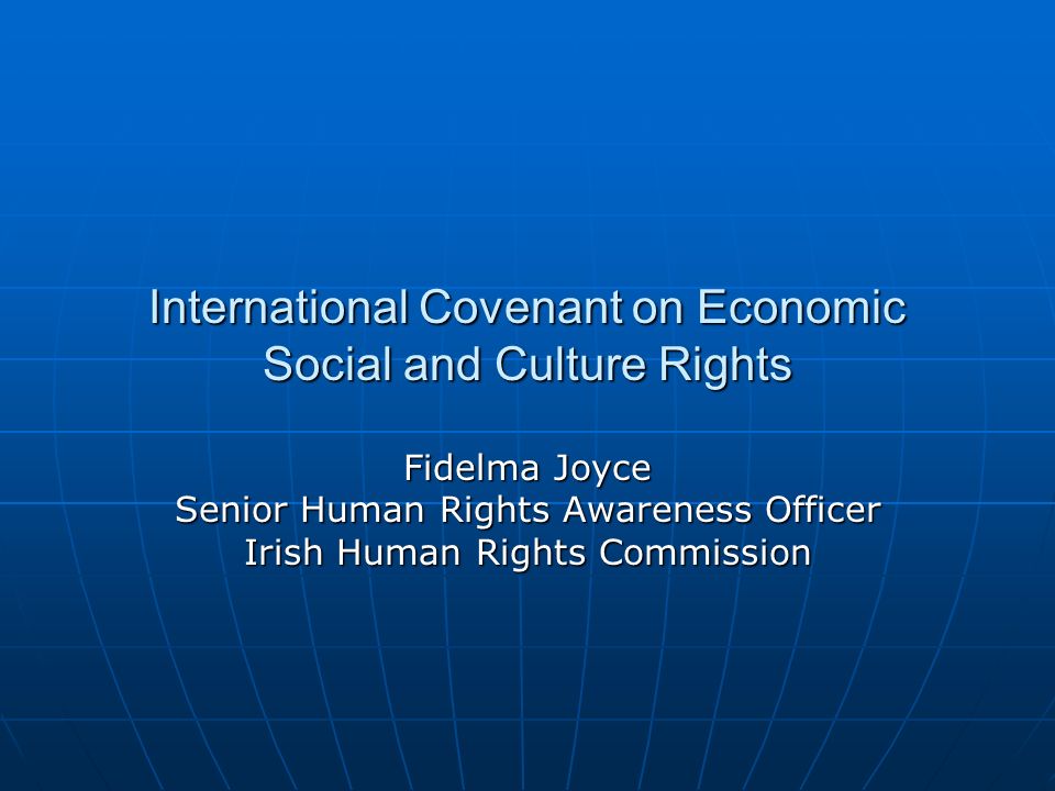 International Covenant On Economic Social And Culture Rights Fidelma ...