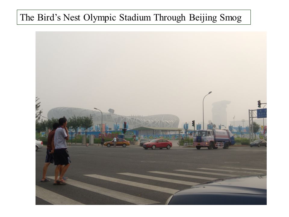 The Bird’s Nest Olympic Stadium Through Beijing Smog