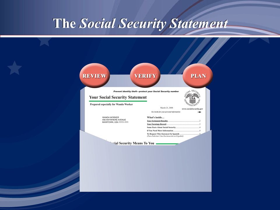33 The Social Security Statement