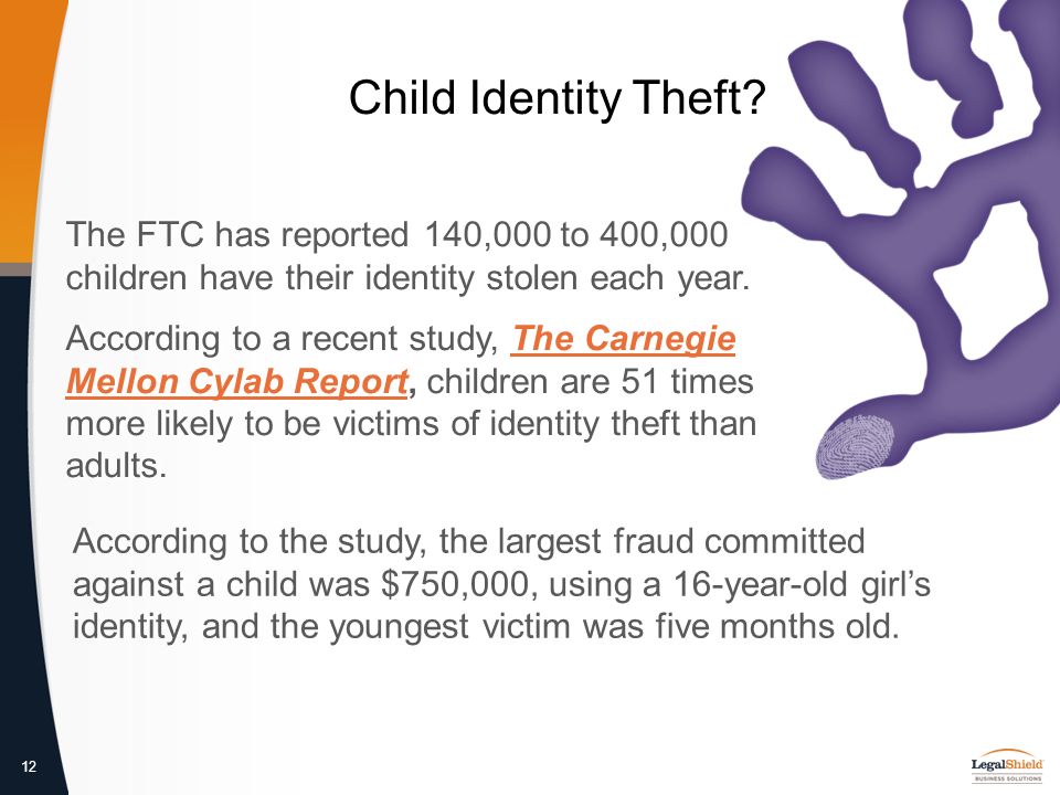 12 Child Identity Theft.