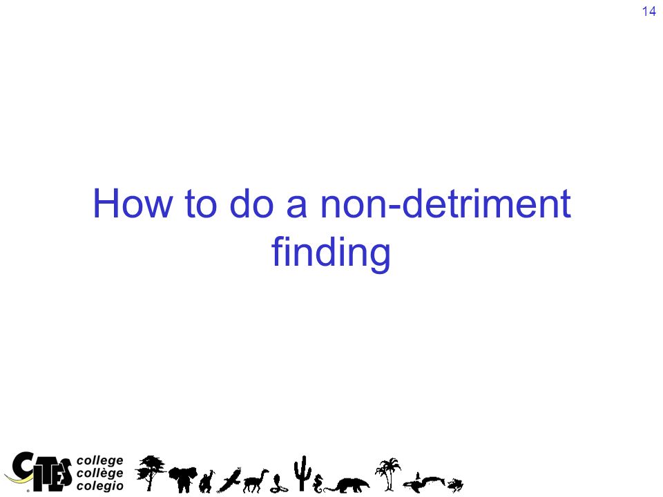 14 How to do a non-detriment finding