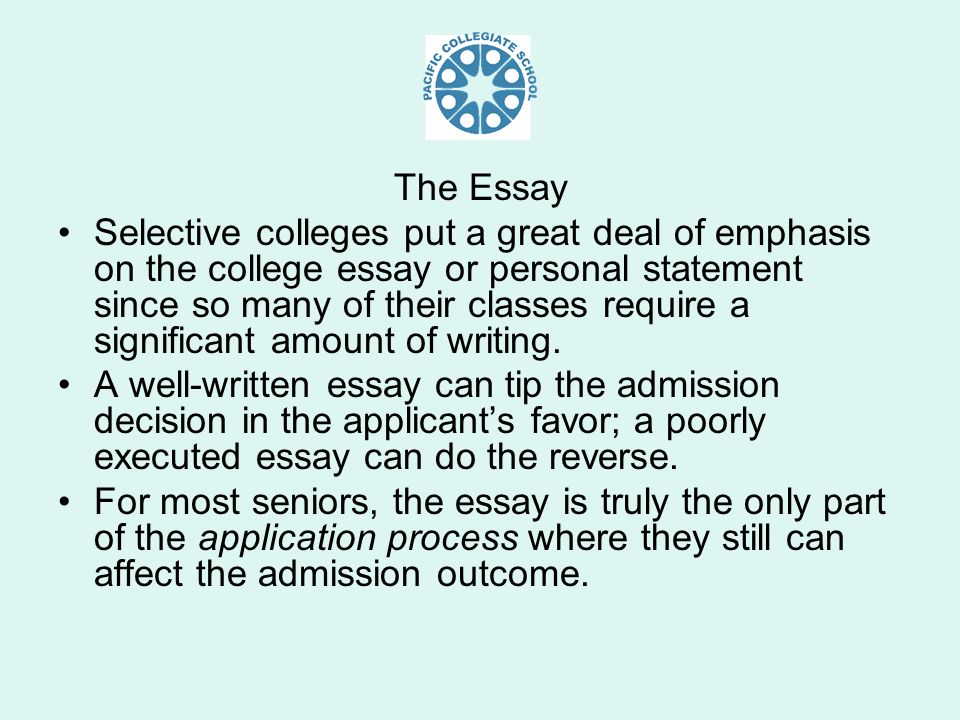 The College Essay A Student S Personal Statement Ppt Download