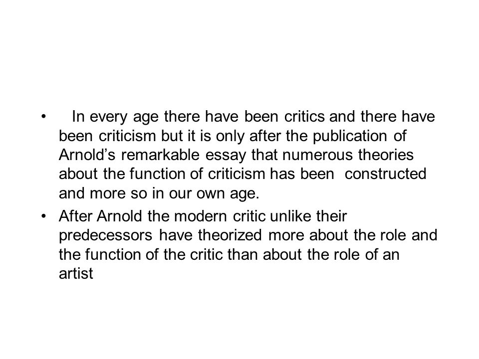 essay in criticism by arnold