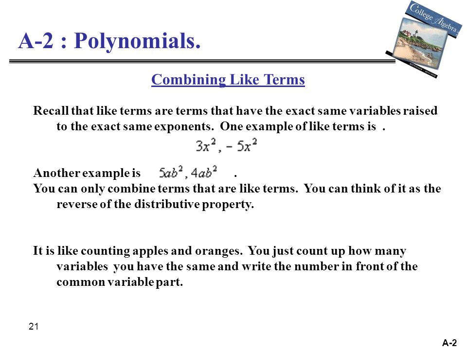 21 A-2 A-2 : Polynomials.