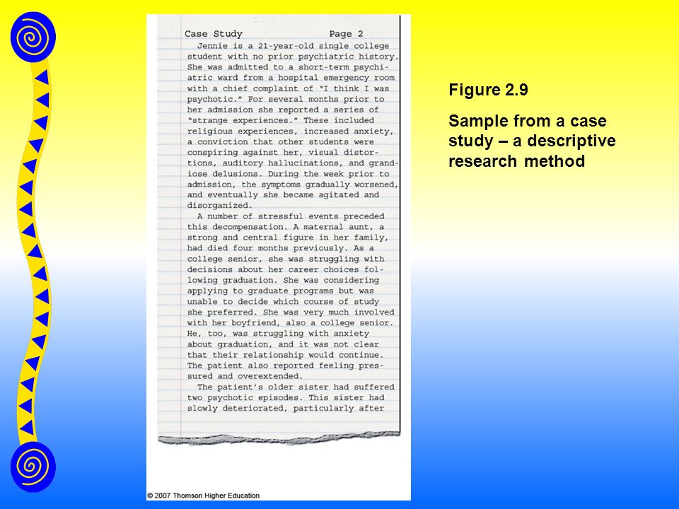 Figure 2.9 Sample from a case study – a descriptive research method