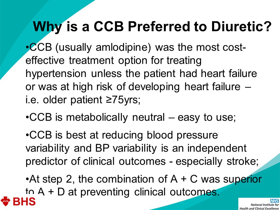 Why is a CCB Preferred to Diuretic.