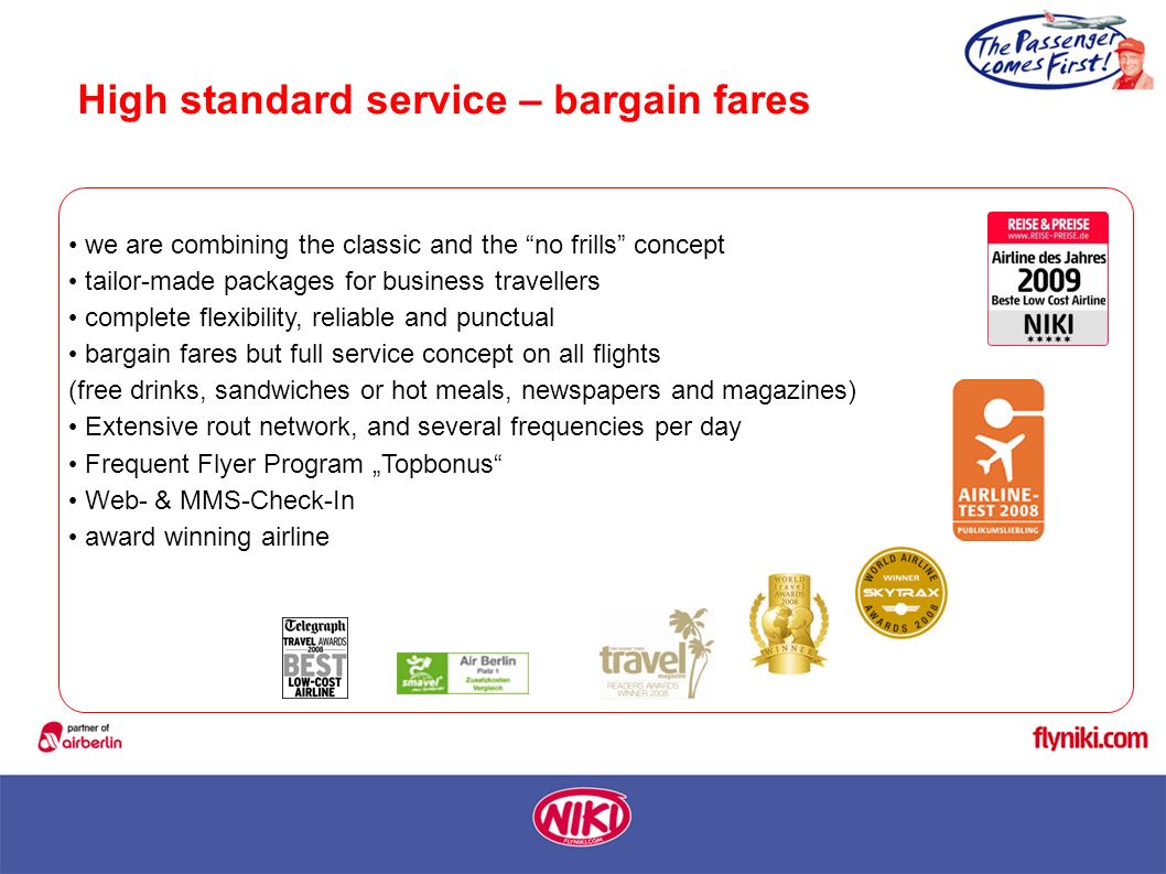 Welcome to NIKI & airberlin. - NIKI Luftfahrt was founded in November Since  2004 NIKI is part of the airberlin group - The cooperation of NIKI. - ppt  download