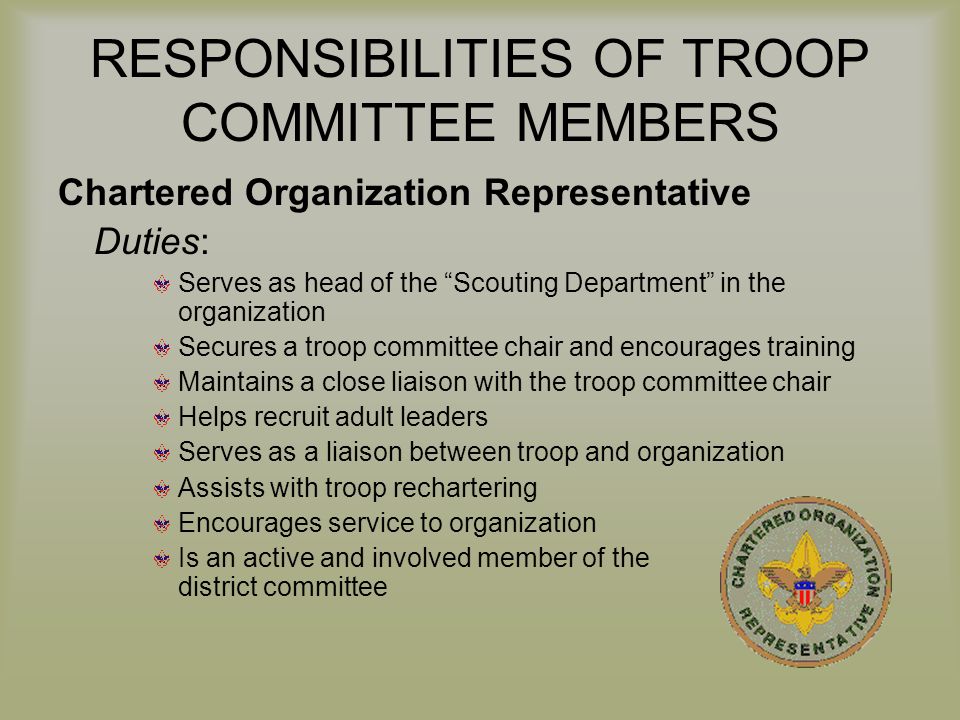 Unit Committee Training The Role Of The Troop Committee Mission