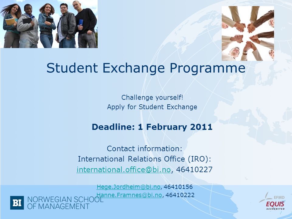 Student Exchange Programme Challenge yourself.