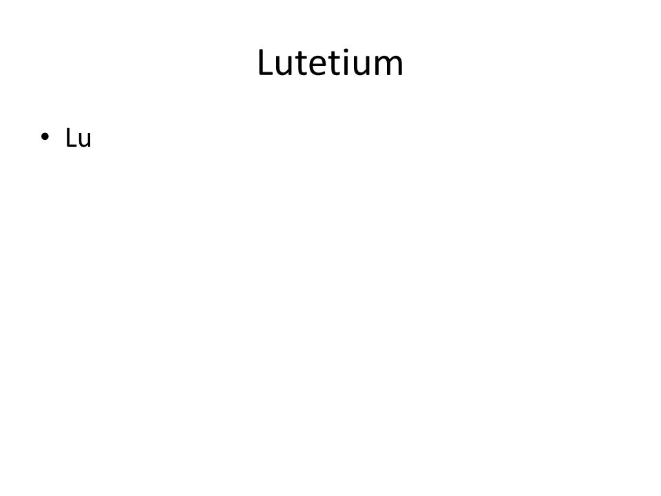 Lutetium Lu